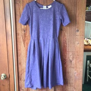 Lularoe Amelia dress in a lilac floral print